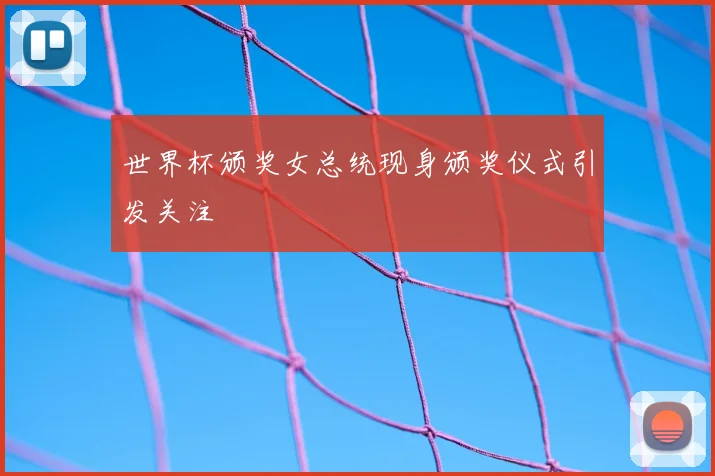 世界杯颁奖女总统现身颁奖仪式引发关注